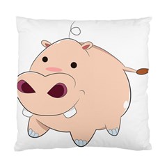 Happy Cartoon Baby Hippo Standard Cushion Case (two Sides) by Catifornia