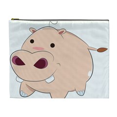 Happy Cartoon Baby Hippo Cosmetic Bag (xl) by Catifornia
