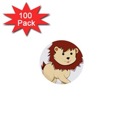 Happy Cartoon Baby Lion 1  Mini Buttons (100 pack) 