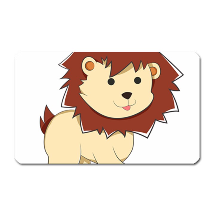 Happy Cartoon Baby Lion Magnet (Rectangular)