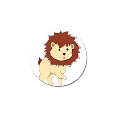 Happy Cartoon Baby Lion Golf Ball Marker by Catifornia