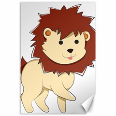 Happy Cartoon Baby Lion Canvas 24  X 36  by Catifornia