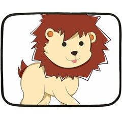 Happy Cartoon Baby Lion Fleece Blanket (mini) by Catifornia