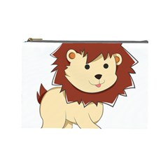 Happy Cartoon Baby Lion Cosmetic Bag (large)  by Catifornia