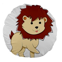 Happy Cartoon Baby Lion Large 18  Premium Round Cushions by Catifornia