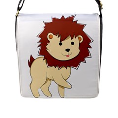 Happy Cartoon Baby Lion Flap Messenger Bag (l)  by Catifornia