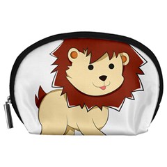 Happy Cartoon Baby Lion Accessory Pouches (large)  by Catifornia