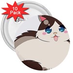 Ragdoll Cat for Life 3  Buttons (10 pack)  Front