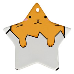Yellow Cat Egg Ornament (star) by Catifornia