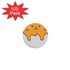 Yellow Cat Egg 1  Mini Buttons (100 Pack)  by Catifornia