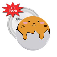 Yellow Cat Egg 2 25  Buttons (10 Pack)  by Catifornia