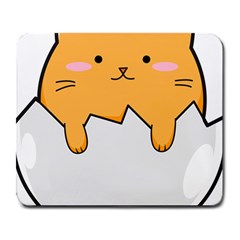 Yellow Cat Egg Large Mousepads by Catifornia