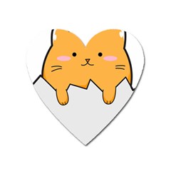 Yellow Cat Egg Heart Magnet by Catifornia