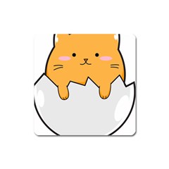 Yellow Cat Egg Square Magnet by Catifornia