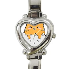 Yellow Cat Egg Heart Italian Charm Watch by Catifornia