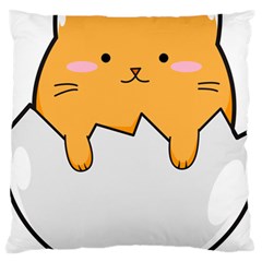 Yellow Cat Egg Large Cushion Case (two Sides)