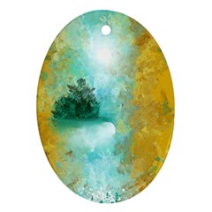 Turquoise River Ornament (oval) by digitaldivadesigns