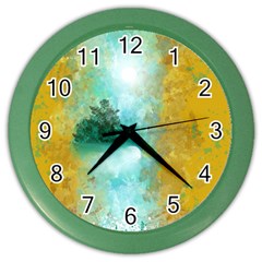 Turquoise River Color Wall Clocks by digitaldivadesigns