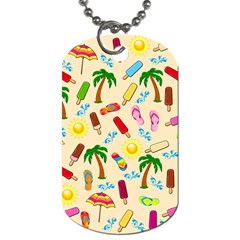 Beach Pattern Dog Tag (one Side) by Valentinaart