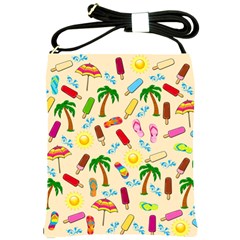 Beach Pattern Shoulder Sling Bags by Valentinaart