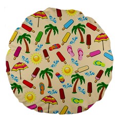 Beach Pattern Large 18  Premium Round Cushions by Valentinaart