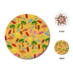Beach Pattern Playing Cards (round)  by Valentinaart