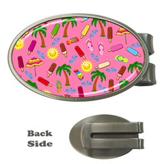 Beach Pattern Money Clips (oval)  by Valentinaart