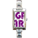 Migraine Warrior with Ribbon Rectangle Italian Charm Watch