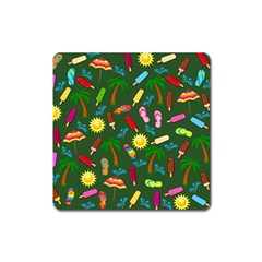 Beach Pattern Square Magnet