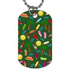 Beach Pattern Dog Tag (one Side) by Valentinaart