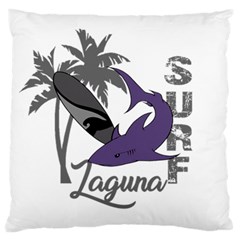 Surf - Laguna Large Flano Cushion Case (two Sides) by Valentinaart