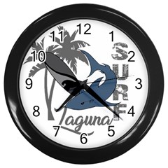 Surf - Laguna Wall Clocks (Black)