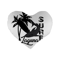 Surf - Laguna Standard 16  Premium Flano Heart Shape Cushions by Valentinaart