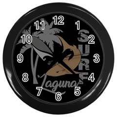 Surf - Laguna Wall Clocks (black) by Valentinaart