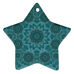 Wood And Stars In The Blue Pop Art Star Ornament (two Sides) by pepitasart