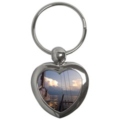 Sailing Into The Storm Key Chains (heart)  by oddzodd