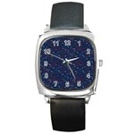 colorful floral patterns Square Metal Watch Front