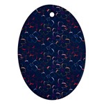 colorful floral patterns Oval Ornament (Two Sides) Front