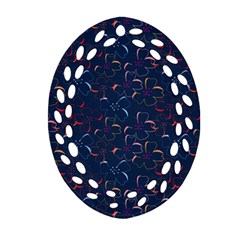 Colorful Floral Patterns Ornament (oval Filigree)