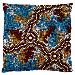 Aboriginal Art – Wetland Dreaming Large Flano Cushion Case (two Sides) by hogartharts