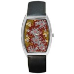 Aboriginal Art – Riverside Dreaming Barrel Style Metal Watch Front