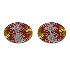 Aboriginal Art – Riverside Dreaming Cufflinks (oval)