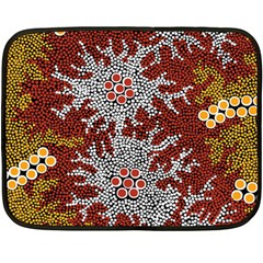 Aboriginal Art – Riverside Dreaming Double Sided Fleece Blanket (mini) 