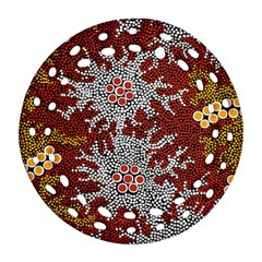 Aboriginal Art – Riverside Dreaming Ornament (round Filigree) by hogartharts