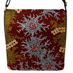 Aboriginal Art – Riverside Dreaming Flap Messenger Bag (s) by hogartharts