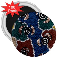 Aboriginal Art - Riverside Dreaming 3  Magnets (100 Pack)