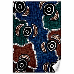 Aboriginal Art - Riverside Dreaming Canvas 24  X 36 