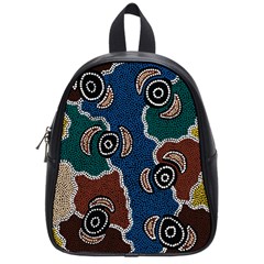 Aboriginal Art - Riverside Dreaming School Bags (small)  by hogartharts