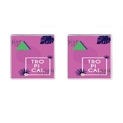 Behance Feelings Beauty Polka Dots Leaf Triangle Tropical Pink Cufflinks (square)