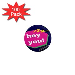 Behance Feelings Beauty Hey You Leaf Polka Dots Pink Blue 1  Mini Magnets (100 Pack) 